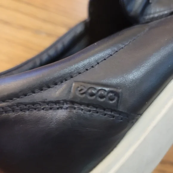 Ecco $175 soft Black woven Cow Leather cushioned slip-on loafers shoes - Picture 10 of 11